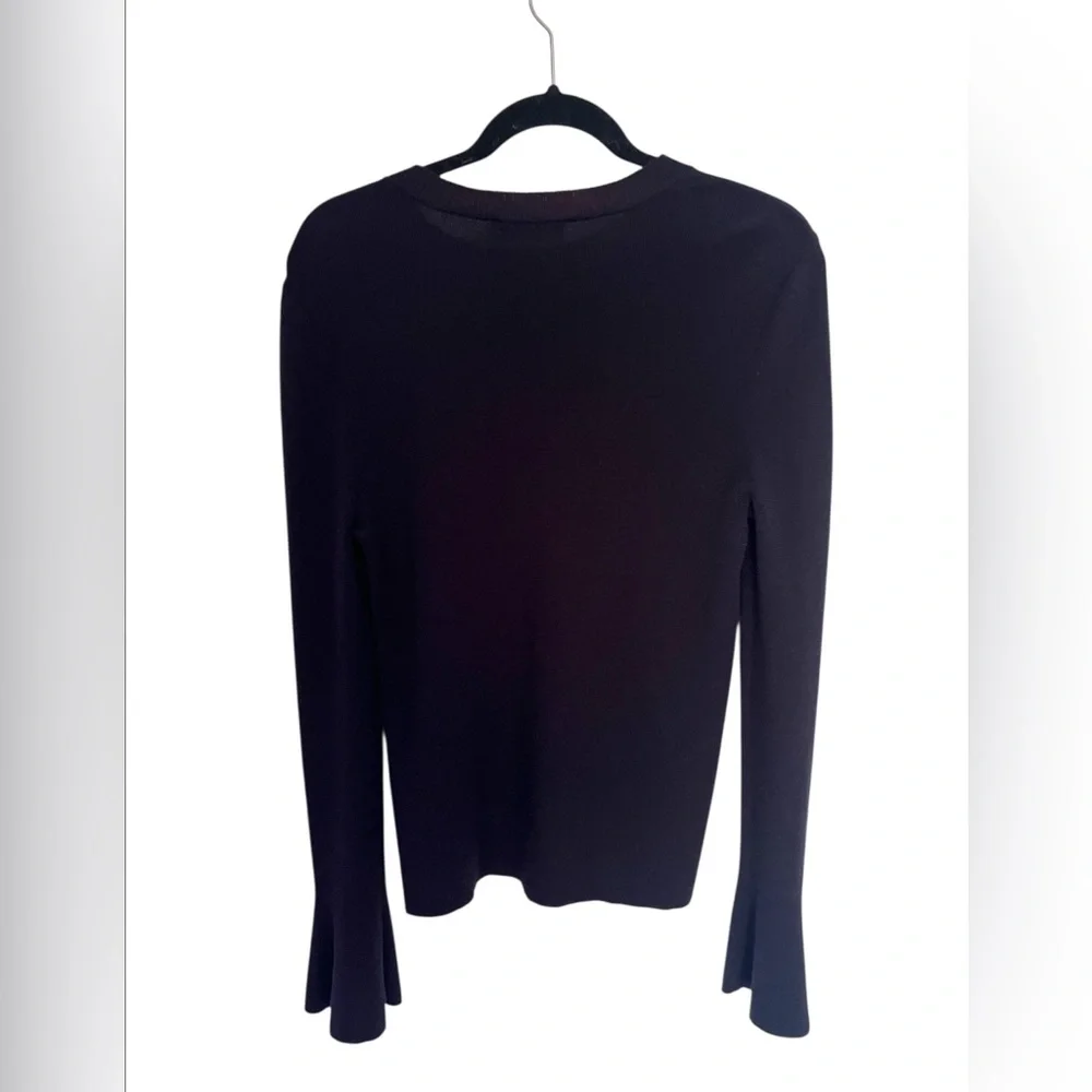 Tory Burch Kimberly Merino Wool Sweater Navy Size M - Picture 3 of 6